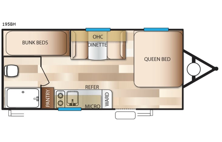 Representative floor plan provided by a trusted RVshare partner.