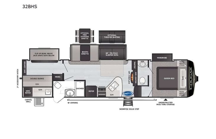 Representative floor plan provided by a trusted RVshare partner.
