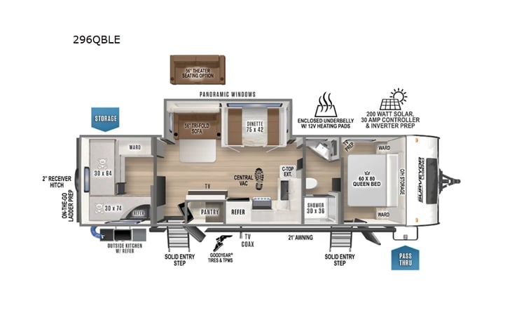 Representative floor plan provided by a trusted RVshare partner.