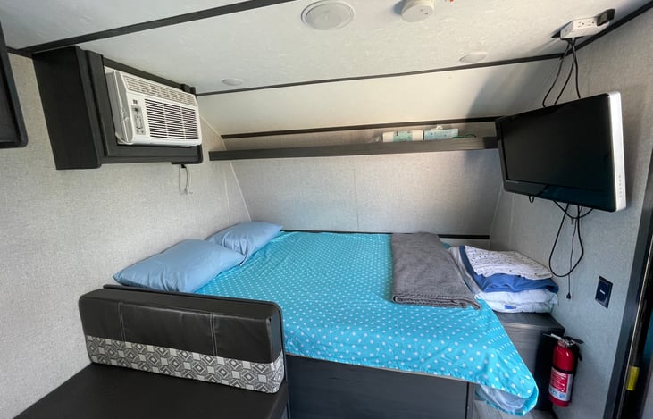 Queen Size Bed and side AC