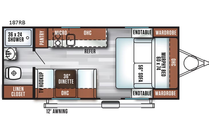 Representative floor plan provided by a trusted RVshare partner.