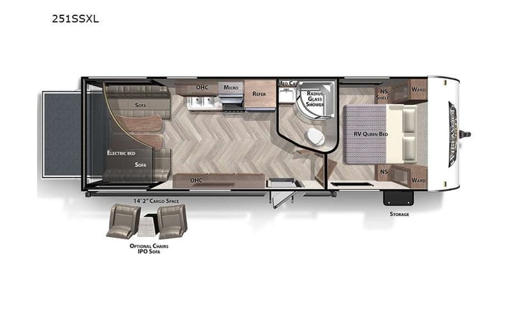 Representative floor plan provided by a trusted RVshare partner.