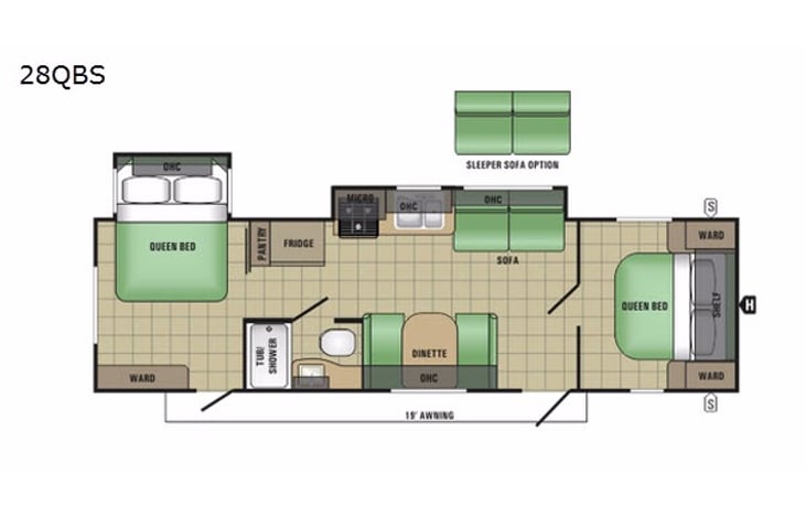 Representative floor plan provided by a trusted RVshare partner.