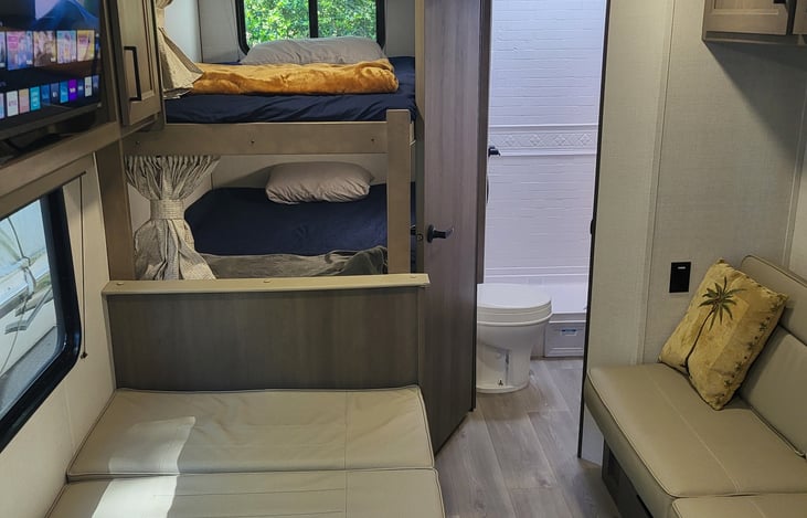 Dinette converted to roomy bed
