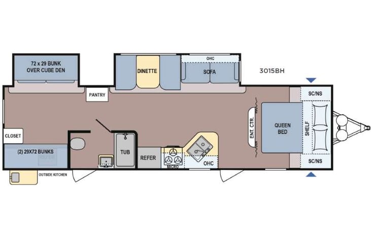 Representative floor plan provided by a trusted RVshare partner.