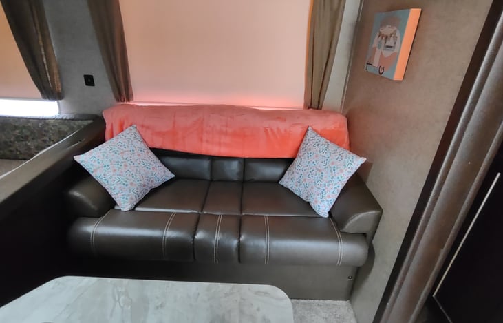 Leather couch that folds into a bed