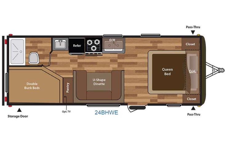 Representative floor plan provided by a trusted RVshare partner.