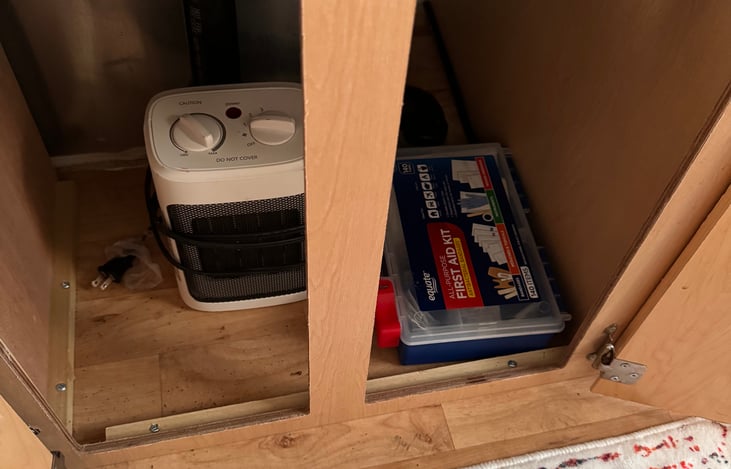 Heater and First Aid Kit