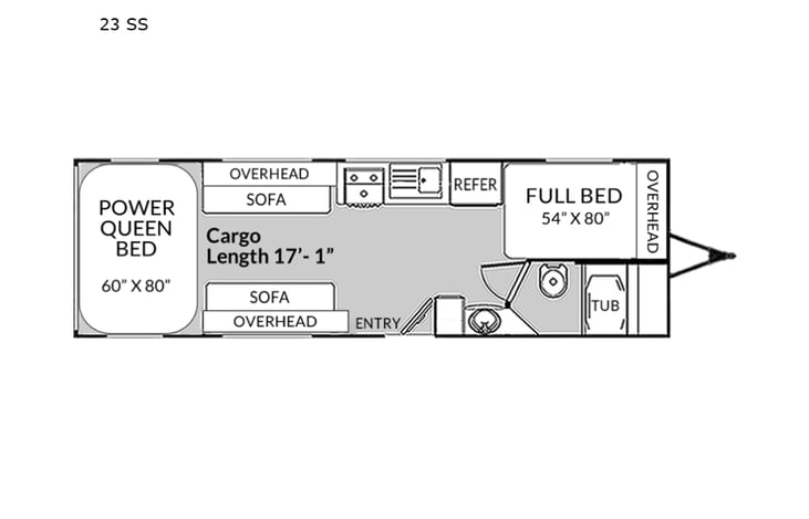 Representative floor plan provided by a trusted RVshare partner.