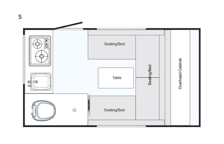 Representative floor plan provided by a trusted RVshare partner.