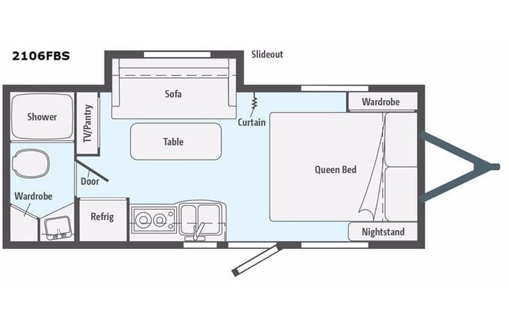 Representative floor plan provided by a trusted RVshare partner.