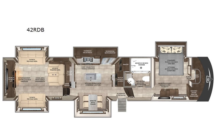 Representative floor plan provided by a trusted RVshare partner.
