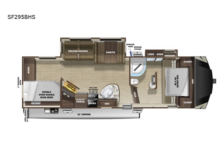 Representative floor plan provided by a trusted RVshare partner.