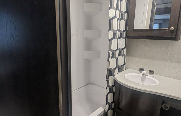 Full bath with plenty of head hight compared to most travel trailers.