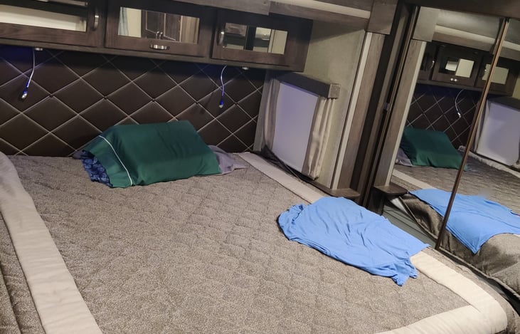 Modified for actual full King size mattress with storage underneath as well as storage above.