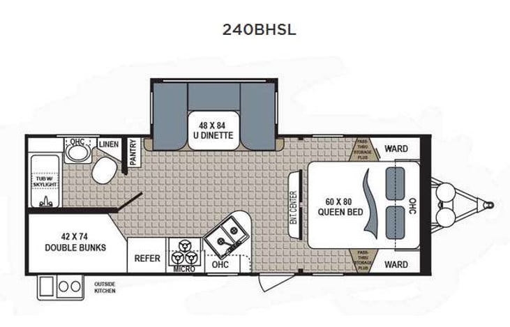 Representative floor plan provided by a trusted RVshare partner.
