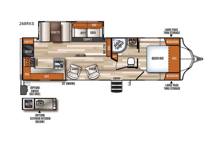 Representative floor plan provided by a trusted RVshare partner.