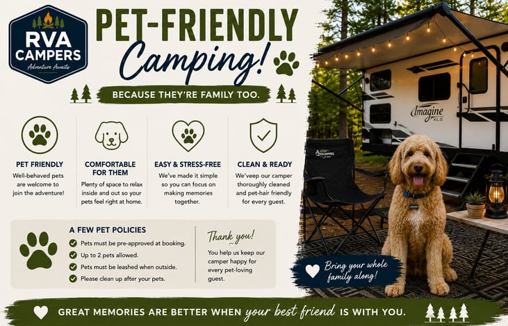 Bring your furry family member along! We welcome well-behaved pets because every adventure is better with them by your side.