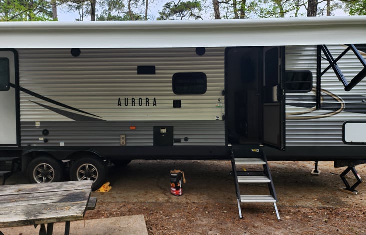 Exterior has 2 access doors 1 to the bathroom and 1 to the main living area