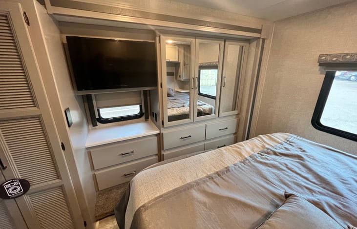 Master Bedroom storage and TV