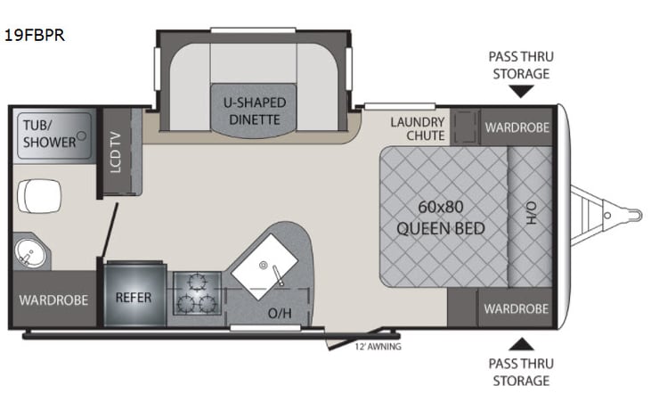 Representative floor plan provided by a trusted RVshare partner.