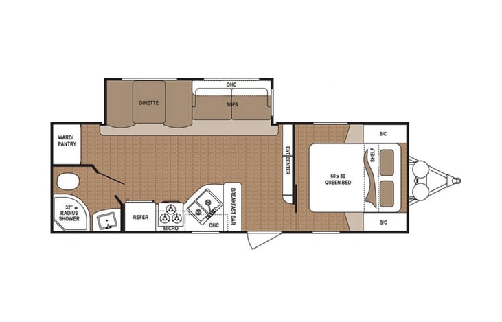 Representative floor plan provided by a trusted RVshare partner.