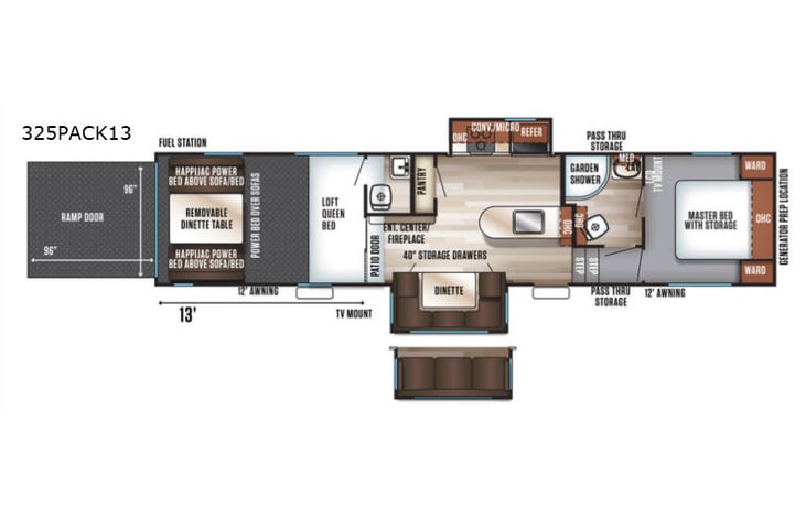 Representative floor plan provided by a trusted RVshare partner.