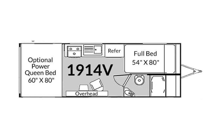 Representative floor plan provided by a trusted RVshare partner.