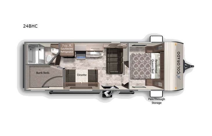 Representative floor plan provided by a trusted RVshare partner.