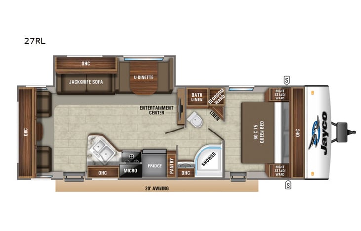 Representative floor plan provided by a trusted RVshare partner.