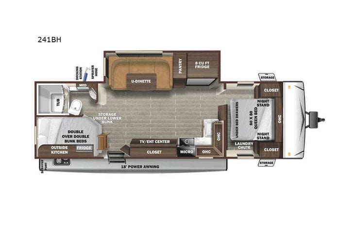 Representative floor plan provided by a trusted RVshare partner.