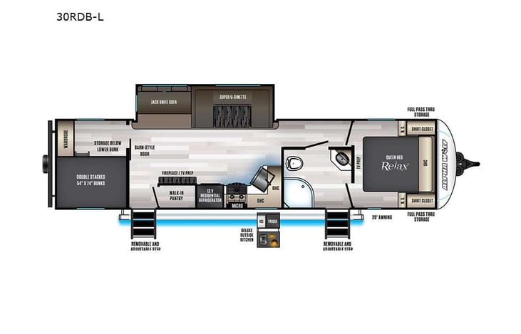 Representative floor plan provided by a trusted RVshare partner.