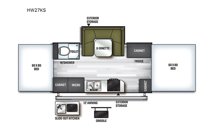 Representative floor plan provided by a trusted RVshare partner.