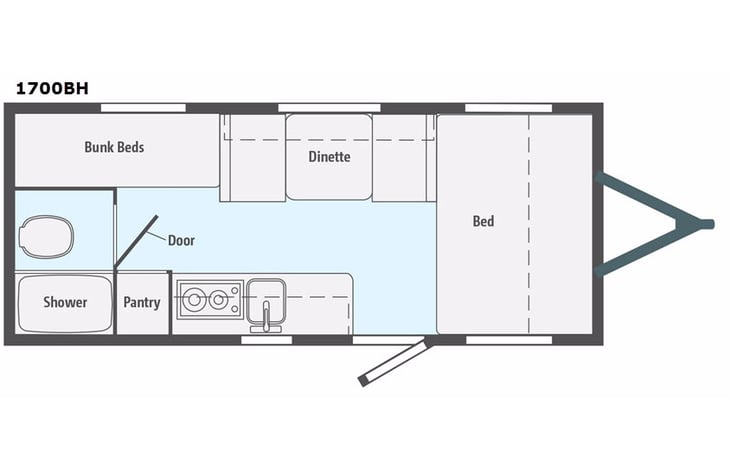 Representative floor plan provided by a trusted RVshare partner.