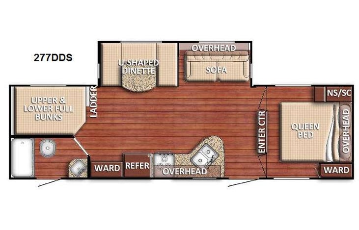 Representative floor plan provided by a trusted RVshare partner.