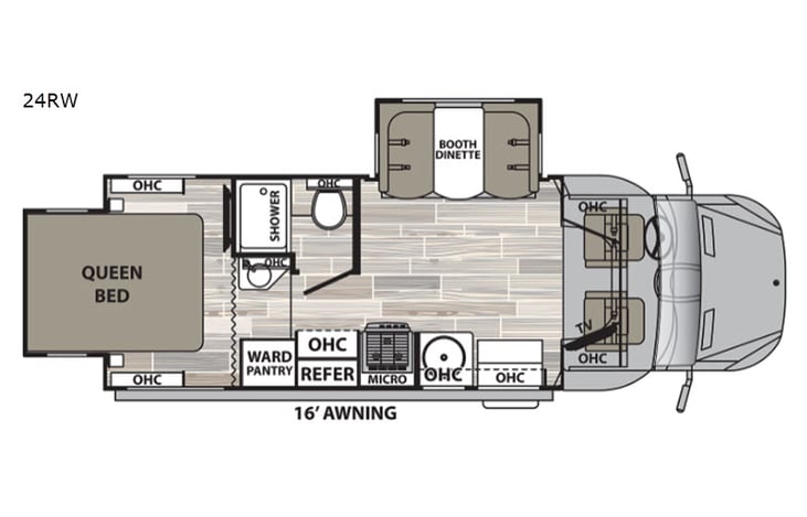 Representative floor plan provided by a trusted RVshare partner.