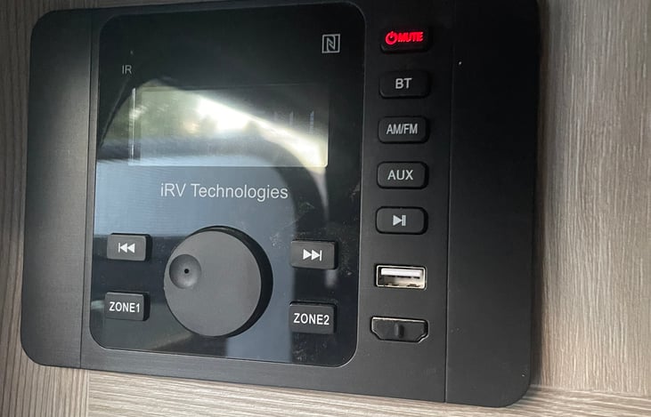 Panel switches for radio and indoor/outdoor speakers