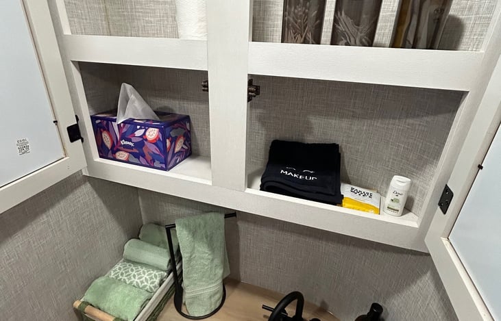 Toiletries include shampoo, conditioner, body wash, hand soap, lotion and makeup wipes