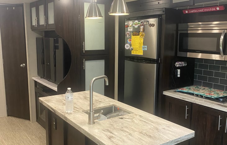 Kitchen with beautiful island.