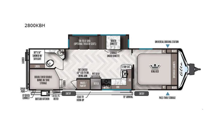 Representative floor plan provided by a trusted RVshare partner.
