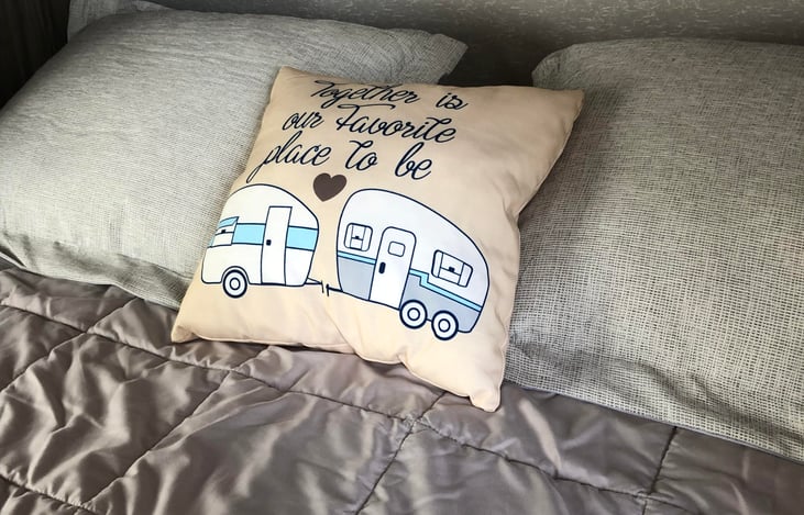 Queen size bed includes bedding and upgrades Brooklyn Bedding mattress