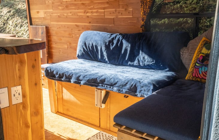 Sofa converts to full-sized bed in seconds