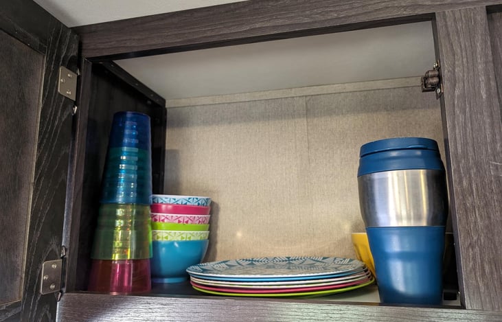 Plates, cups, and bowls.