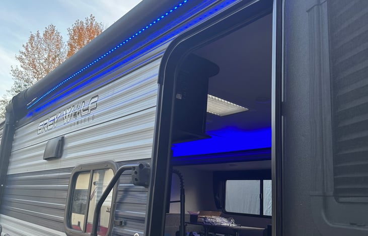 Awning and LED Light! The blue lights really standout at night!