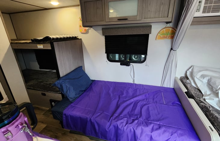 (new)futon folded out for sleeping