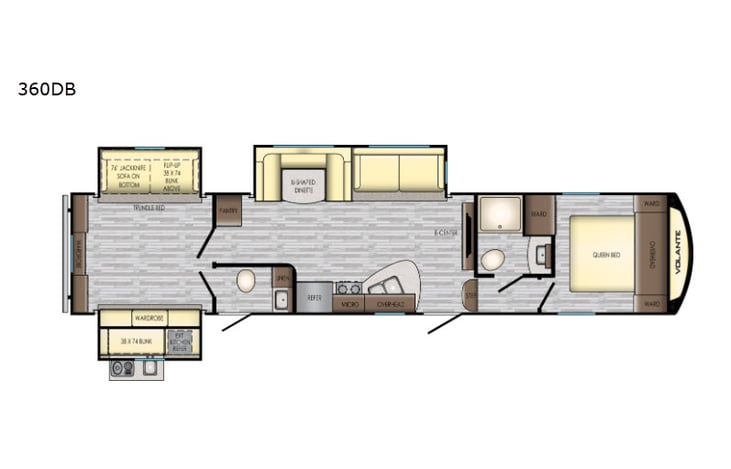 Representative floor plan provided by a trusted RVshare partner.