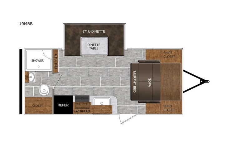 Representative floor plan provided by a trusted RVshare partner.