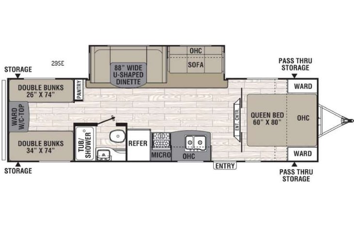 Representative floor plan provided by a trusted RVshare partner.