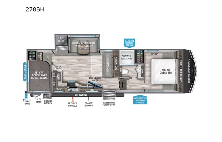 Representative floor plan provided by a trusted RVshare partner.