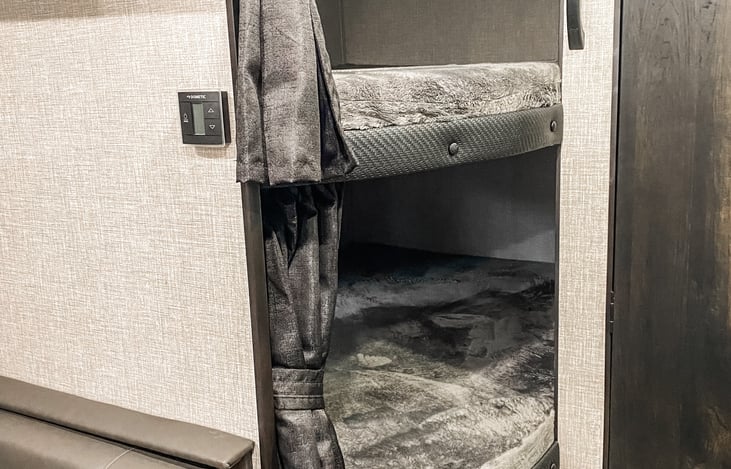 Oversized double bunks w/USB power for phones and tablets.